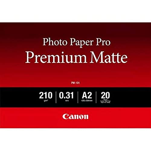 Canon Fotopapier PM-101 Premium matt - DIN A2, 20 Blatt (210 g/qm) für Tintenstrahldrucker 2511819 von Canon