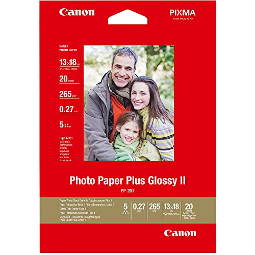 Canon Fotopapier PP-201 glänzend - 13x18 cm 20 Blatt für Tintenstrahldrucker - PIXMA Drucker (265 g/qm) von Canon