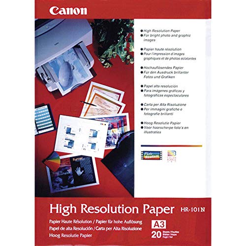 Canon HR-101N hochauflösendes Papier - DIN A3, 20 Blatt (106 g/qm) für Tintenstrahldrucker 1033A006 von Canon