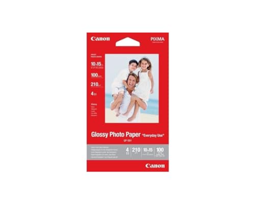 Canon Inkjetpapier GP-501, 10 x 15 cm, 170 g/m², weiß, glänzend (100 Blatt), Sie erhalten 1 Packung á 100 Blatt von Canon