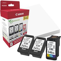 Canon PG-545XLx2/CL-546XL  schwarz, color Druckköpfe + Fotopapier, 3er-Set von Canon