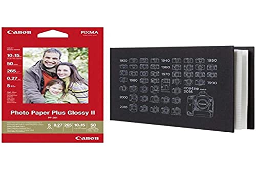 Canon PP-201 Fotopapier - 10 x 15 cm, 50 Blatt und Canon MC-PA001 Fotoalbum Canon PP-201 Fotopapier - 10 x 15 cm, 50 Blatt und Canon MC-PA001 Fotoalbum von Canon