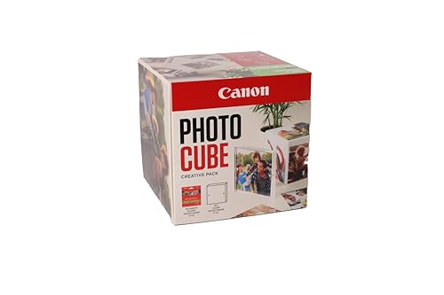 Canon Photo Cube Creative Pack, Orange - PP-201 Glossy II Photo Paper 5x5" (40 Sheets) + Photo Frame - Compatible with Canon PIXMA Printers von Canon