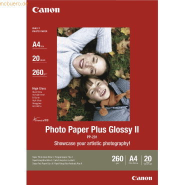 Canon Photoglanzpapier Plus Glossy II PP-201 A4 VE=20 Blatt von Canon