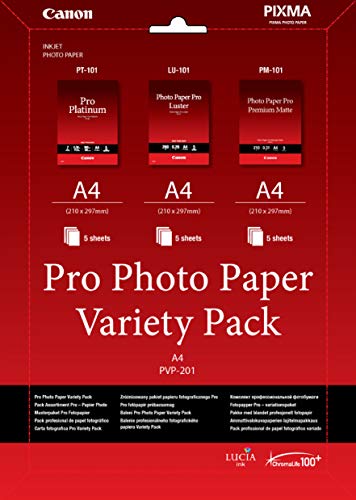 Canon Professionelles Fotopapier PVP-201 Musterpaket DIN A4, 15 Blatt für Tintenstrahldrucker Canon Professionelles Fotopapier PVP-201 Musterpaket DIN A4, 15 Blatt für Tintenstrahldrucker von Canon