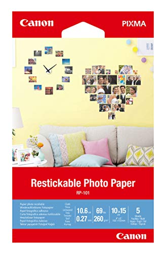 Canon RP-101 Wiederaufklebbares Fotopapier 5 Blatt 10x15 cm für PIXMA Drucker Canon RP-101 Wiederaufklebbares Fotopapier 5 Blatt 10x15 cm für PIXMA Drucker von Canon