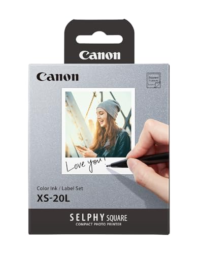 Canon SELPHY XS-20L Tinten- und Papier-Multipack – Original Canon Fotodrucker Tintenpatrone 1er-Pack & 20 Blatt Fotopapier (72 x 85mm) von Canon