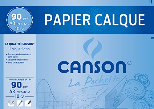 CANSON 200017153 Transparentpapier, satiniert, DIN A3, 90/95 g/qm von Canson