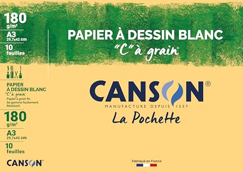 CANSON 200027106 Zeichenpapier, DIN A3, 180 g/qm von Canson