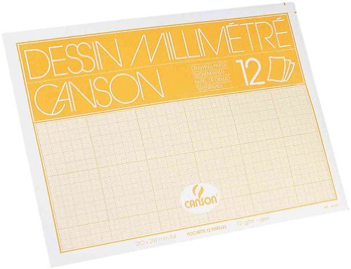 CANSON 200067116 Millimeterpapier, DIN A4, 90 g/qm, blau von Canson