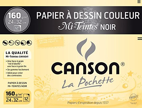 CANSON 200317104 Ordnungsmappe, DIN A4, Karton, 7 Fächer Gelb von Canson
