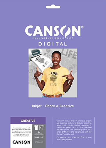 CANSON 204567480 T-Shirt Inkjet-Transfer-Folie, 140 G/qm von Canson