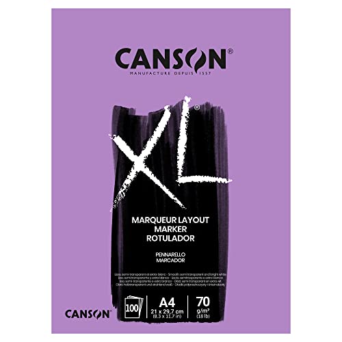 CANSON 297236 XL® Marker, Markerblock, DIN A4, 100 Blatt, 70 g/m² von Canson
