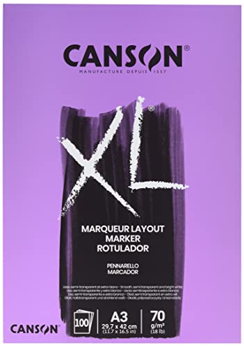 CANSON 297237 XL® Marker, Markerblock, DIN A3, 100Blatt,70g/m² von Canson