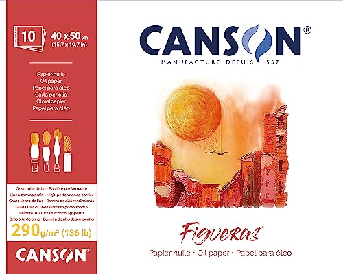 CANSON Figuren, Ölpapier, Körnung, Leinenoptik, 290 g/m², geklebte Seite, 40 x 50 cm, Weiß, 10 Blatt CANSON Figuren, Ölpapier, Körnung, Leinenoptik, 290 g/m², geklebte Seite, 40 x 50 cm, Weiß, 10 Blatt von Canson