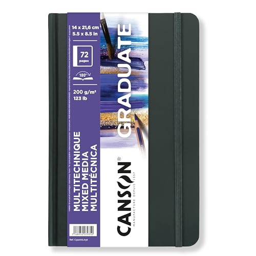 CANSON Graduate Book Skizzenbuch, leichte Körnung, 200 g/m², Hardcover, 14 x 21,6 cm, Weiß, 72 Blatt CANSON Graduate Book Skizzenbuch, leichte Körnung, 200 g/m², Hardcover, 14 x 21,6 cm, Weiß, 72 Blatt von Canson