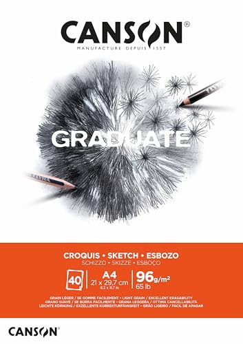 CANSON Graduate - C400110362 Skizzenpapier - Skizzenblock, DIN A4, 40 Blatt, 96 g/m² CANSON Graduate - C400110362 Skizzenpapier - Skizzenblock, DIN A4, 40 Blatt, 96 g/m² von Canson