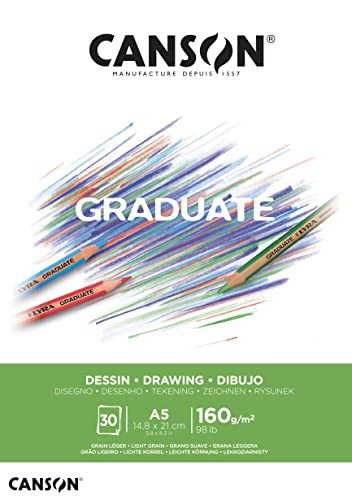 CANSON Graduate - C400110364 Zeichenpapier - Zeichenblock, DIN A5, 30 Blatt, 160 g/m² CANSON Graduate - C400110364 Zeichenpapier - Zeichenblock, DIN A5, 30 Blatt, 160 g/m² von Canson