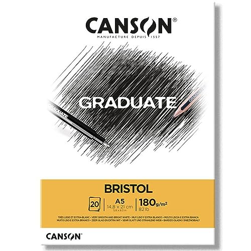 CANSON Graduate - C400110382 Bristol Block, DIN A5, 20 Blatt, 180 g/m² von Canson