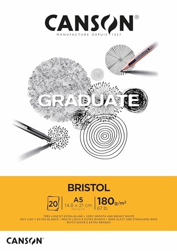 CANSON Graduate - C400110382 Bristol Block, DIN A5, 20 Blatt, 180 g/m² von Canson