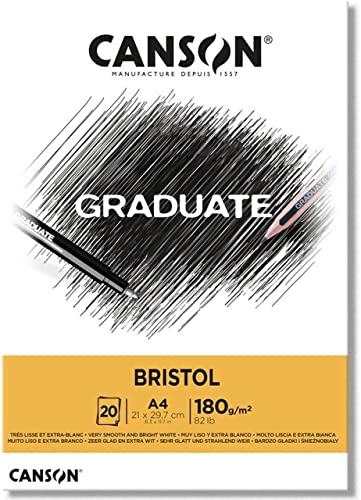 CANSON Graduate - C400110383 Bristol Block, DIN A4, 20 Blatt, 180 g/m² von Canson