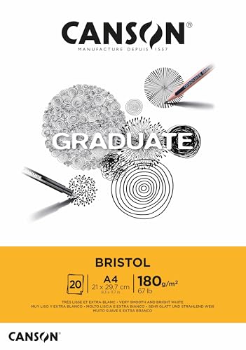 CANSON Graduate - C400110383 Bristol Block, DIN A4, 20 Blatt, 180 g/m² CANSON Graduate - C400110383 Bristol Block, DIN A4, 20 Blatt, 180 g/m² von Canson