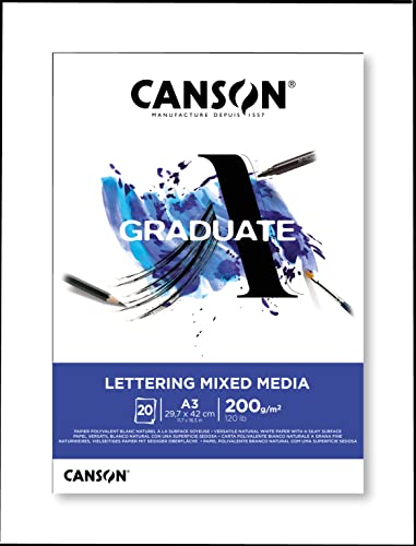 CANSON - Graduate – Lettering Mixed Media – Block 20 Blatt – A3 – 200 g/m² von Canson