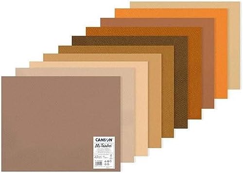 CANSON Mi-Teintes Farbige Zeichnung, 160 g/m², 50 x 65 cm, doppelseitig: Wabenmuster und feine Körnung, 10 Brauntöne, ideal für professionelle Künstler und Illustratoren CANSON Mi-Teintes Farbige Zeichnung, 160 g/m², 50 x 65 cm, doppelseitig: Wabenmuster und feine Körnung, 10 Brauntöne, ideal für professionelle Künstler und Illustratoren von Canson
