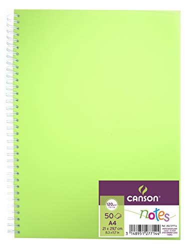 Canson 50 Blatt A4 120 g Spiralbindung PP grün von Canson