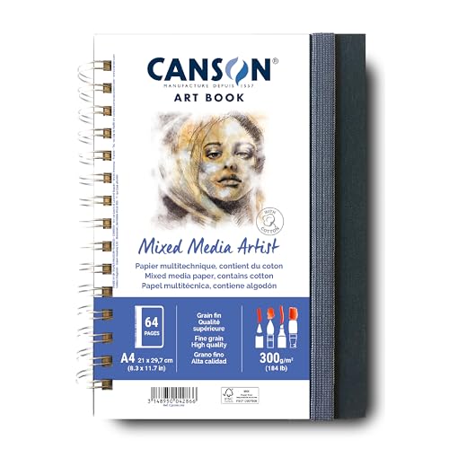 CANSON - Professional Book – Multifunktionspapier – feine Körnung – 300 g/m² – Spiralblock – A4 – 21 x 29 – 7 cm – Weiß – 28 Blatt von Canson