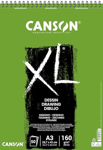 CANSON XL® Dessin Zeichenblock, DIN A3, 50 Blatt, 160 g/m² von Canson