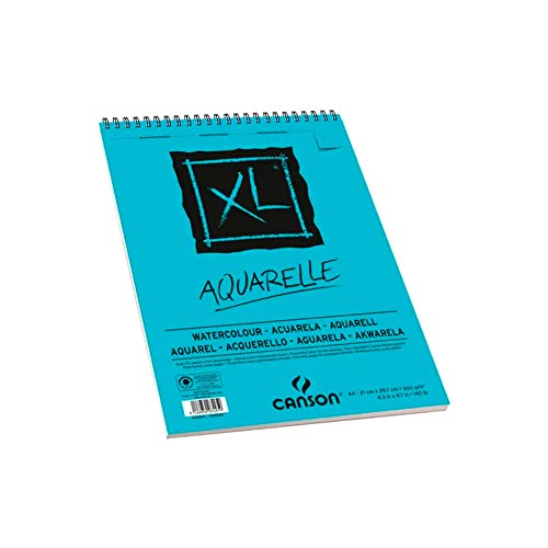 CANSON XL Aquarelle C400082843: DIN A5 - Aquarell Malblock in weiß - Zeichenblock für Aquarell - 300g - Hochwertiges Canson Watercolor Paper mit Spiralbindung von Canson