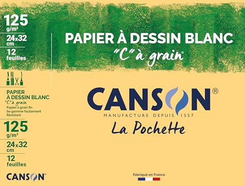 'CANSON Zeichenpapier"C? Grain 24 x 32 12 Blatt 125 g von Canson