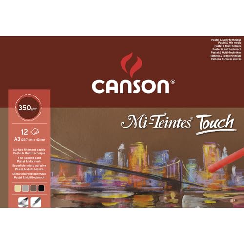 Canson 200005425 - Mi-Teintes Touch Pad - A3 - 12 Blatt von Canson