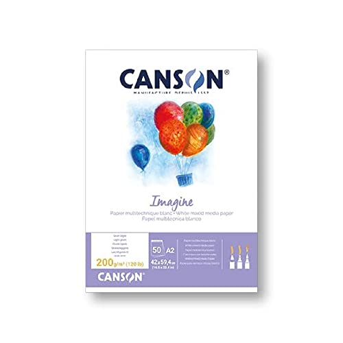 Canson 200006003 Imagine Mix-Media Papier, A2, rein weiß von Canson