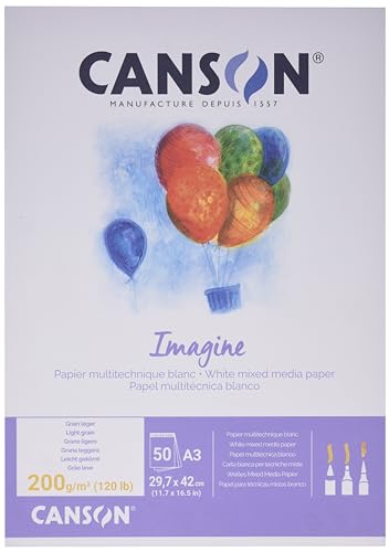Canson 200006007 Imagine Mix-Media Papier, A3, rein weiß von Canson