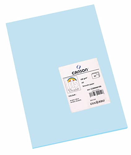 Canson 200040199 Iris Vivaldi glattes, farbiges Papier, A3, himmelblau 20 Canson 200040199 Iris Vivaldi glattes, farbiges Papier, A3, himmelblau 20 von Canson