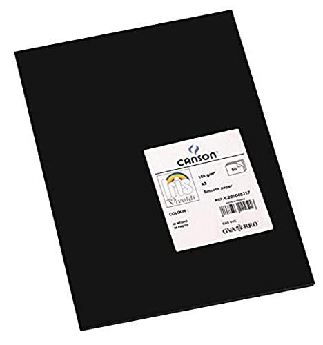 Canson 200040217 Iris Vivaldi glattes, farbiges Papier, A3, schwarz 38 von Canson