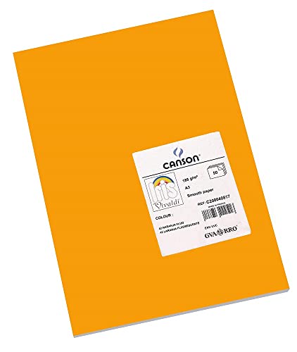 Canson 200040817 Iris Vivaldi glattes, farbiges Papier, A3, neonprange 42 von Canson