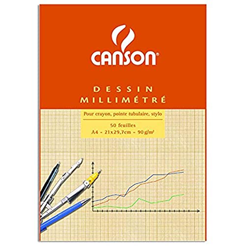 Canson 200067106 Millimeterpapier A4, weiß von Canson
