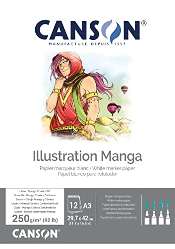 Canson 200387201 Illustration Comic und Manga, A3, naturweiß, A3-29,7 x 42 cm von Canson