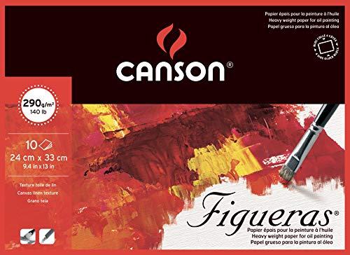 Canson 200857226 Figueras - Ölmalpapier, 24 x 33 cm, naturweiß von Canson