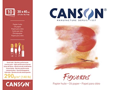 Canson 200857227 Figueras - Ölmalpapier, 30 x 40 cm, naturweiß von Canson