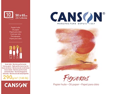 Canson 200857230 Figueras - Ölmalpapier, 50 x 65 cm, naturweiß von Canson