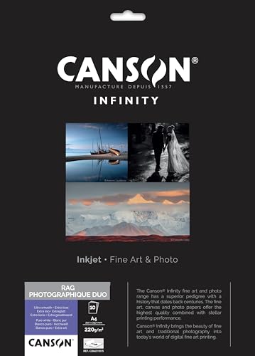 Canson 206211015 Rag Photographique Duo Packung, Photopapier, A4 Canson 206211015 Rag Photographique Duo Packung, Photopapier, A4 von Canson