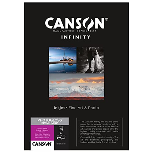 Canson 206231003 PhotoGloss Premium RC Box, Photopapier, A4 von Canson