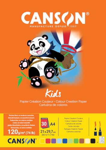 Canson 400015600 Hobby, farbiges Papier, A4, sortiert von Canson