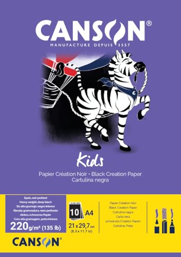 Canson 400015602 Hobby, farbiges Papier, A4, schwarz von Canson