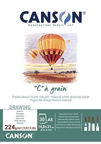 Canson 400060620 C a grain Zeichenpapier, A5, naturweiß Canson 400060620 C a grain Zeichenpapier, A5, naturweiß von Canson