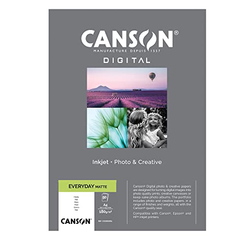 Canson 94659 Inkjet Everyday Papier, A4, 50Fg, 180 g, matt von Canson